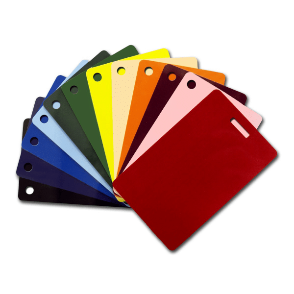 Blank Colour Plastic Cards With Slot Or Hole Punch