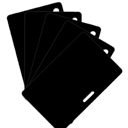 Blank Matt Black Plastic Cards With Slot Or Hole Punch