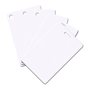 Blank White Plastic Cards With Slot Or Hole Punch